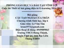 Bài giảng Sinh học 6 - Chương III: Thân - Bài