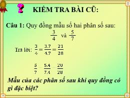 Bài giảng Toán 6 - Tiết 74: Quy đồng mẫu nhiề