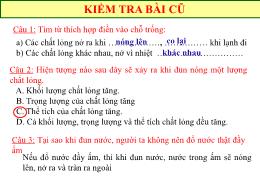 Bài giảng Vật lí 6 - Bài 20: Sự nở vì nhiệt c