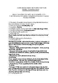 Báo cáo tóm tắt Cuộc thi khoa học kĩ thuật cấ