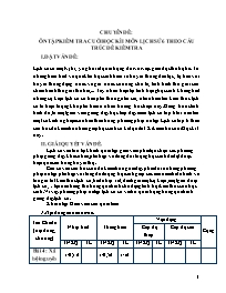 Chuyên đề Ôn tập kiểm tra cuối học kì I môn L