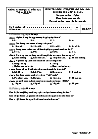 Đề kiểm tra cuối học kì II Địa 6 - Mã đề 357 