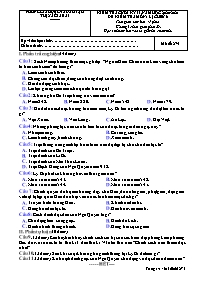 Đề kiểm tra cuối học kì II Lịch sử 6 - Mã đề 