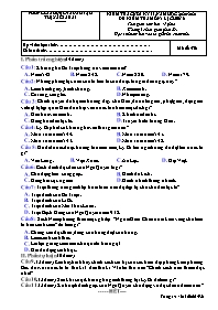 Đề kiểm tra cuối học kì II Lịch sử 6 - Mã đề 