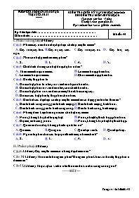 Đề kiểm tra cuối học kì II Sinh học 6 - Mã đề