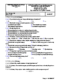 Đề kiểm tra cuối học kì II Sinh học 6 - Mã đề