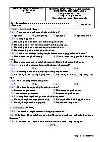 Đề kiểm tra cuối học kì II Sinh học 6 - Mã đề