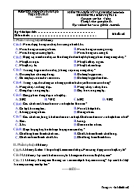 Đề kiểm tra cuối học kì II Vật lí 6 - Mã đề 1