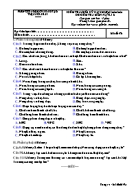 Đề kiểm tra cuối học kì II Vật lí 6 - Mã đề 4