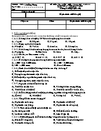 Đề kiểm tra Địa lí 6 - Năm học 2019-2020 - Tr