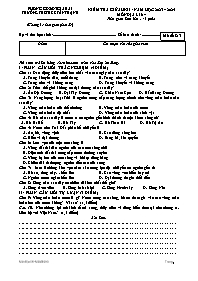 Đề kiểm tra giữa học kì II Địa lí 6 - Mã đề 8