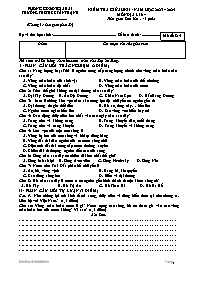 Đề kiểm tra giữa học kì II Địa lí 6 - Mã đề 8