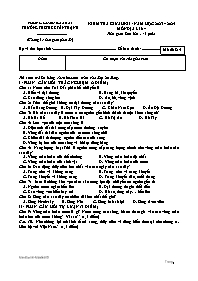 Đề kiểm tra giữa học kì II Địa lí 6 - Mã đề 8