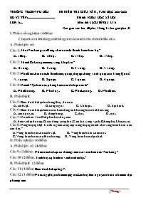 Đề kiểm tra giữa học kì II Lịch sử và Địa lí