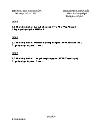 Đề kiểm tra học kì I Âm nhạc 6 - Năm học 2021