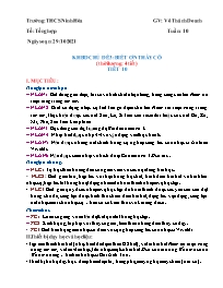 Giáo án Âm nhạc 6 - Tuần 10 - Năm học 2021-20