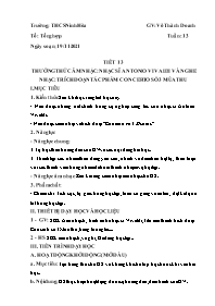 Giáo án Âm nhạc 6 - Tuần 13 - Năm học 2021-20