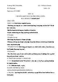 Giáo án Âm nhạc 6 - Tuần 14 - Năm học 2021-20