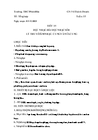 Giáo án Âm nhạc 6 - Tuần 15 - Năm học 2021-20