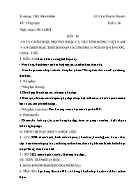 Giáo án Âm nhạc 6 - Tuần 16 - Năm học 2021-20