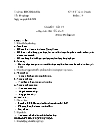 Giáo án Âm nhạc 6 - Tuần 19 - Năm học 2021-20