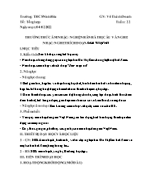 Giáo án Âm nhạc 6 - Tuần 22 - Năm học 2021-20