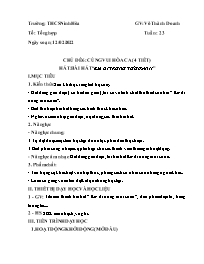 Giáo án Âm nhạc 6 - Tuần 23 - Năm học 2021-20