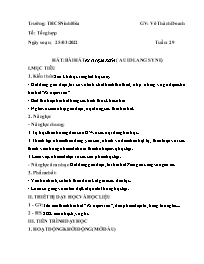 Giáo án Âm nhạc 6 - Tuần 29 - Năm học 2021-20