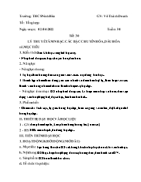 Giáo án Âm nhạc 6 - Tuần 30 - Năm học 2021-20