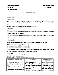 Giáo án Âm nhạc 6 - Tuần 8 - Năm học 2021-202