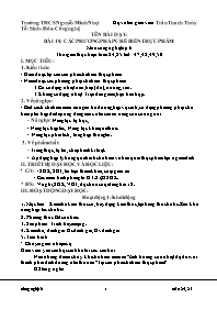 Giáo án Công nghệ 6 - Tuần 24 - Năm học 2020-