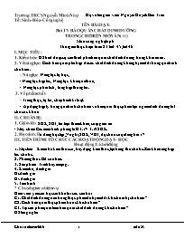 Giáo án Công nghệ Lớp 6 - Tuần 23 - Năm học 2