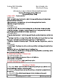 Giáo án Địa lí 6 - Bài 3: Tìm đường đi trên b