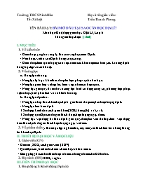 Giáo án Địa lí 6 - Bài: Tại sao cần học Địa l