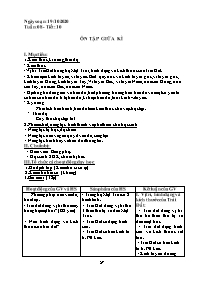 Giáo án Địa lí 6 - Tiết 10: Ôn tập giữa kì - 