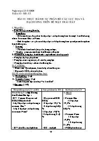 Giáo án Địa lí 6 - Tiết 13, Bài 11: Thực hành