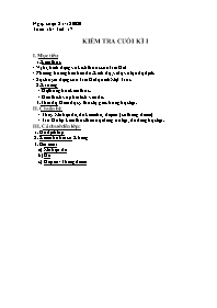 Giáo án Địa lí 6 - Tiết 17: Kiểm tra cuối kì 