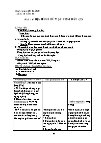 Giáo án Địa lí 6 - Tiết 18, Bài 14: Địa hình 