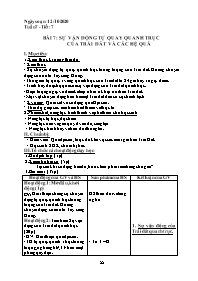 Giáo án Địa lí 6 - Tiết 7, Bài 7: Sự vận động