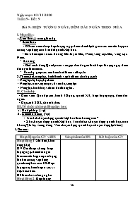 Giáo án Địa lí 6 - Tiết 9, Bài 9: Hiện tượng 