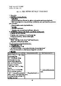 Giáo án Địa lí 6 - Tuần 15, Bài 13: Địa hình