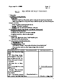 Giáo án Địa lí 6 - Tuần 15 - Năm học 2020-202