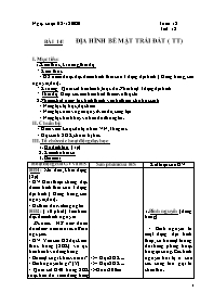 Giáo án Địa lí 6 - Tuần 18 - Năm học 2020-202