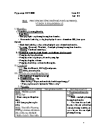 Giáo án Địa lí 6 - Tuần 4 - Năm học 2020-2021