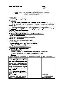 Giáo án Địa lí 6 - Tuần 5 - Năm học 2020-2021
