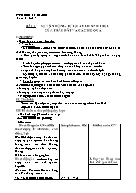 Giáo án Địa lí 6 - Tuần 7, Bài 7: Sự vận động