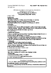 Giáo án Địa lí 6 - Tuần 8 - Bùi Thị Kim Thoa