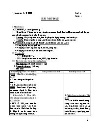 Giáo án Địa lí Lớp 6 - Tuần 1 - Năm học 2020-