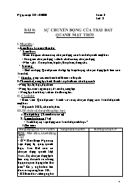 Giáo án Địa lí Lớp 6 - Tuần 8 - Năm học 2020-