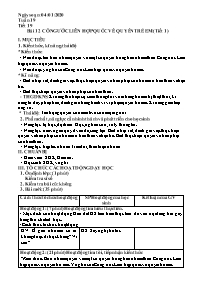 Giáo án GDCD 6 - Tiết 19, Bài 12: Công ước li
